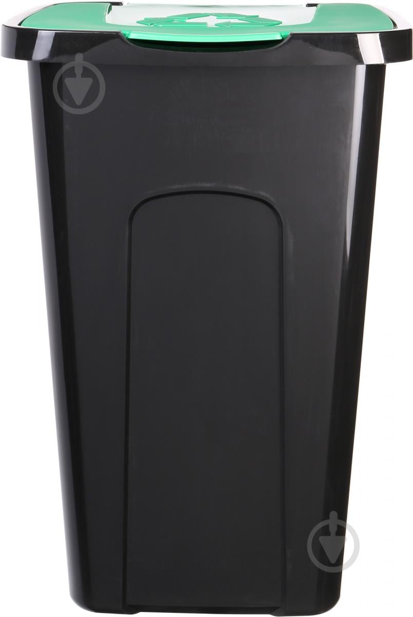 Контейнер для сміття Keeeper 365x370x555 мм 50 л чорний із зеленим 905303