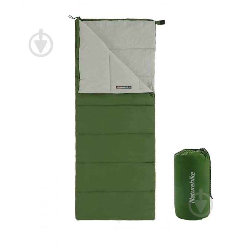 Спальний мішок Naturehike F150 SUMMER лівий, зелений (від +13 до +7 °C )