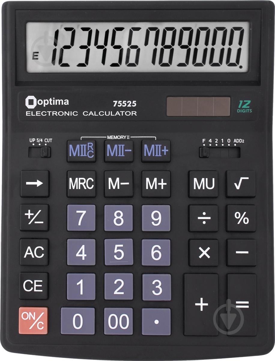 Калькулятор настільний 12-розрядний O75525 Optima