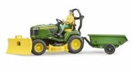 Игрушечный набор Bruder Садовый трактор John Deere с прицепом и фигуркой садовода 62104