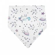 Нагрудник Akuku Единорог A1501 белый с рисунком A1501