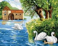 Картина по номерам Лебединое озеро 40x50 см GX32154 Brushme Картина по номерам Лебединое озеро 40x50 см GX32154 Brushme