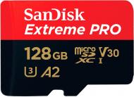 Карта памяти SanDisk microSDXC 128 ГБ UHS-I Class 3 (U3) (SDSQXCD-128G-GN6MA) Extreme Pro V30, адаптер SD