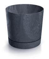 Горшок для цветов пластик Tubo P Beton Effect 130 мм круглый антрацит PRP (70467-433)