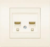 Розетка компьютерная двойная ABB Cosmo RJ45 cat 6 кремовый 619-010300-248