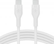 Кабель Belkin USB-С — USB-C силіконовий з кліпсою 2 м білий (CAB009BT2MWH)