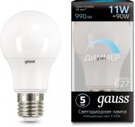 Лампа світлодіодна Gauss Black DIM 11 Вт A60 матова E27 220 В 4100 К Лампа світлодіодна Gauss Black DIM 11 Вт A60 матова E27 220 В 4100 К