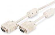 Кабель Digitus VGA, HD15 M/M 2xferrite 5 м white (AK-310103-050-E)