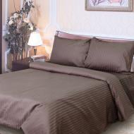 Простирадло на резинці сатин страйп 90x200 см коричневий Ярослав