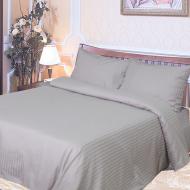 Простирадло на резинці сатин страйп 140x200 см сірий Ярослав