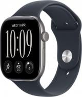 Смарт-годинник Apple Watch Series 12 GPS 42mm Space Grey Aluminium Case with Navy Blue Sport Band - M/L (MJE94RK/A)