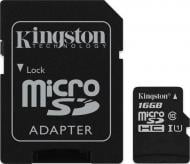 Карта пам'яті Kingston microSDHC 16 ГБ Class 10 (SDCS/16GB) UHS-I Canvas Select 80R class 10+SD Adapter Карта пам'яті Kingston microSDHC 16 ГБ Class 10 (SDCS/16GB) UHS-I Canvas Select 80R class 10+SD Adapter