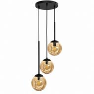 Підвіс LIGHT SET SHANA R 250 3PL 3xE14 чорний із бурштиновим