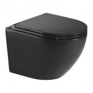 Унітаз підвісний Imprese Lesna Rimless i11546 black з сидінням soft-close