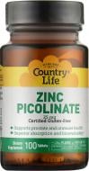 Биологически активная добавка Country Life Пиколинат цинка 25 мг 100 шт./уп.