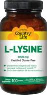 Амінокислота Country Life L-Lysine 1000 мг 100 капс.