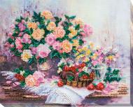 Набор для вышивания бисером на художественном холсте Розовая дымка AB-491 300х240 мм Абрис Арт