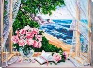 Набір для вишивання бісером на художньому полотні Вид на море AB-537 405х300 мм Абрис Арт