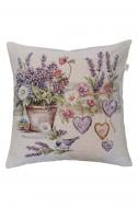 Подушка декоративная Лавандовый садик Птичка в цветах 45x45 см Прованс Подушка декоративная Лавандовый садик Птичка в цветах 45x45 см Прованс