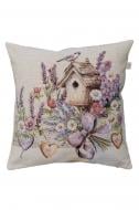 Подушка декоративна Лавандовий садочок Пташка на шпаківні 45x45 см Прованс Подушка декоративна Лавандовий садочок Пташка на шпаківні 45x45 см Прованс