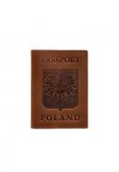 Обкладинка BlankNote Шкіряна а для паспорта з польським гербом коньяк Crazy Horse BN-OP-PL-k-kr
