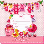 Набор для вышивания бисером на художественном холсте Метрика для девочки AB-603 220x220 мм Абрис Арт