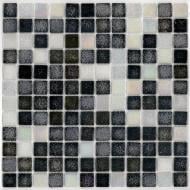 Мозаика AquaMo Розтяжка MX25- White Coral PL / Concrete Black PL елемент розтяжки ряд 2 31,7x31,7 см