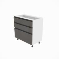 Тумба нижняя Софи (Н 80 3Ш (2+1)) графит серый/белый Світ Меблів