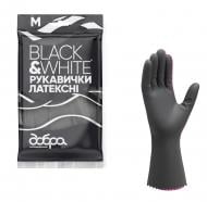 Перчатки латексные Добра господарочка Black & White стандартные р. M 1 пар/уп.