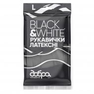 Перчатки латексные Добра господарочка Black & White стандартные р. L 1 пар/уп.