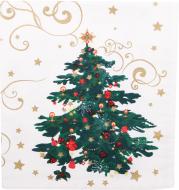 Серветка декоративна Прованс Новорічна казка 40x45 см білий із малюнком