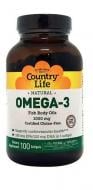 Жирные кислоты Country Life Omega-3 (Омега-3 рыбий жир) 100 капс.1000 мл