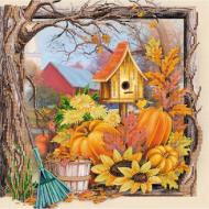 Схема для вышивания бисером на художественном холсте Садовый декор AC-316 300x300 мм Абрис Арт