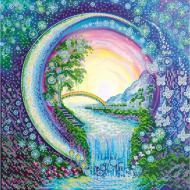 Схема для вишивання бісером на художньому полотні Політ кришталевих бризок AC-348 300x300 мм Абрис Арт