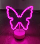 Настольная лампа Luna Neo Бабочка 1x1,7 Вт без цоколя розовый