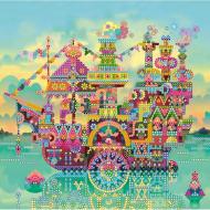 Схема для вишивання бісером на художньому полотні Барвистий круїз AC-539 200x200 мм Абрис Арт