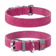 Нашийник Waudog Classic для собак шкіряний L 35 мм x 46-60 см рожевий