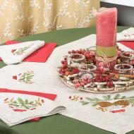 Раннер Гармонiя шишки с рябиной 65x65 см белый с красным