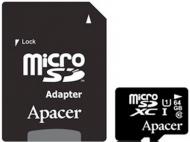 Карта памяти Apacer microSDXC 64 ГБ Class 10 (AP64GMCSX10U1-R)