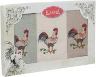 Набір рушників кухонних Півники 3 шт. 40x60 см Karna бежевий/зелений