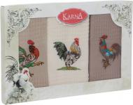 Набір рушників кухонних Веселі півники 3 шт. 40x60 см Karna бежевий/сірий