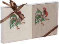 Набор полотенец кухонных Петухи 2 шт. 40x60 см Karna бежевый/серый