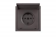 Розетка с крышкой бытовая с заземлением HausMark Juna IP20 коричневый 7041-2788-123BQC