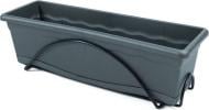 Комплект балконный пластиковый Plastiken Terra Jardinera антрацит 60х18 см P52 прямоугольный 12 л антрацит
