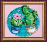 Магніт для вишивання бісером Кактусята AMA-188 80x70 мм Абрис Арт
