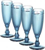 Набор бокалов для шампанского Vista Alegre Bicos Cinza бирюзовый 49000092 190 мл 4 шт.
