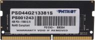 Оперативна пам'ять Patriot SODIMM DDR4 4 GB (1x4GB) 2133 MHz (PSD44G213381S)