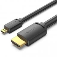 Кабель Vention HDMI M - Micro M V2.0 4K 60Гц 18Gbps HDR Dolby 3 м черный (AGIBI)