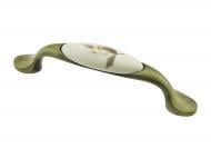 Меблева ручка скоба DC DP 197 AB/MLK квітка 96 мм антична бронза