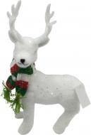 Декорація новорічна олень що стоїть з блискітками F91876 36 см